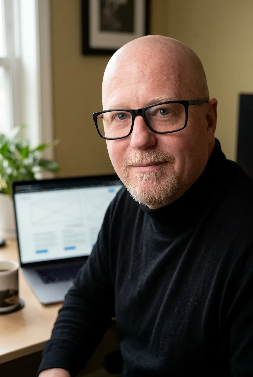 Marco van Hylckama Vlieg working at his desk.
